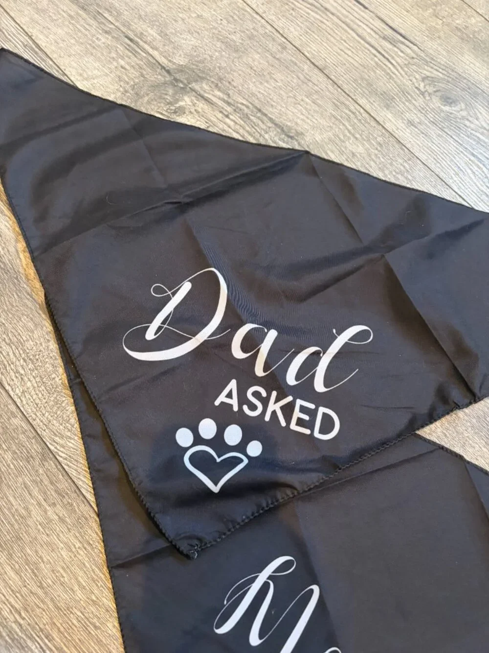 Dad Asked, Mom Said Yes Dog Bandanas Black Engaged Puppy Parents Dog Owners
